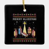 Merry Glizzmas hässliche Weihnachten Hot Dog Xmas Keramikornament (Vorderseite)