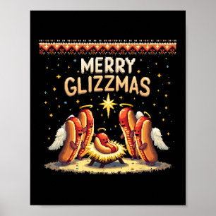 Merry Glizzmas Hot Hunde Humor Funny Food Liebhabe Poster