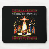Merry Glizzmas Tacky Funny Frohe Weihnachts Hot Do Mousepad (Vorne)