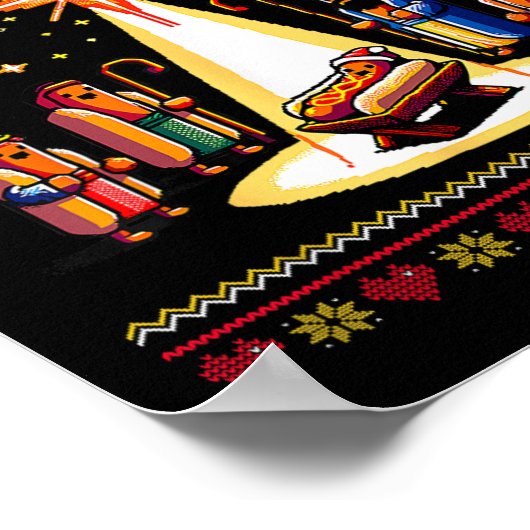 Merry Glizzmas Tacky Funny Frohe Weihnachts Hot Do Poster (Ecke)