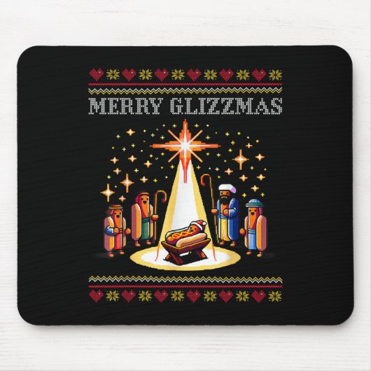 Merry Glizzmas Tacky Funny Merry Christmas Hot Dog Mousepad (Vorne)