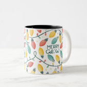 Merry Glow Christmas Light Bulbs Muster Tasse (VorderseiteRechts)
