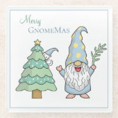 Merry GnomeMas Weihnachtsbaum Gnome Holiday Glasuntersetzer (Vorderseite)