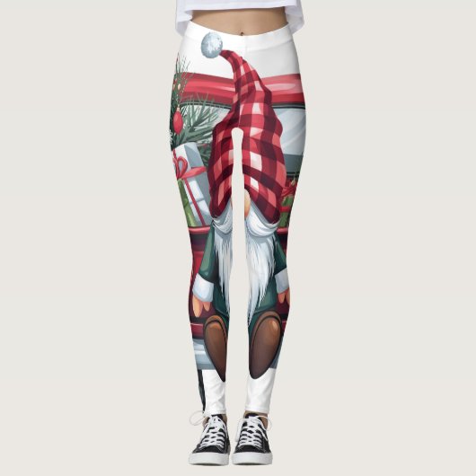 Merry Gnomes mit Candy Canes Leggings (Vorderseite)