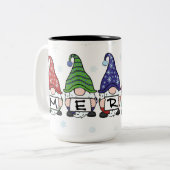 Merry Gnomes Zweifarbige Tasse (Vorderseite Links)
