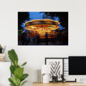 Merry-Go-Round am Abend in London Poster (Heimbüro)