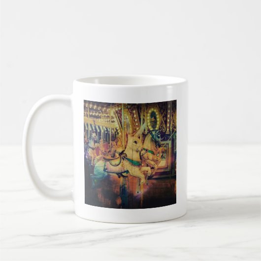 Merry Go Round Animals Grunge Kaffeetasse (Links)
