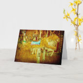 Merry-Go-Round Big Cat Grunge Karte (Gelbe Blume)