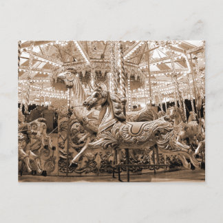 Merry-go-round / Carousel - Sepia Postkarte