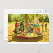 Merry go Round Feiertagspostkarte (Vorne/Hinten)