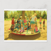 Merry go Round Feiertagspostkarte (Vorderseite)