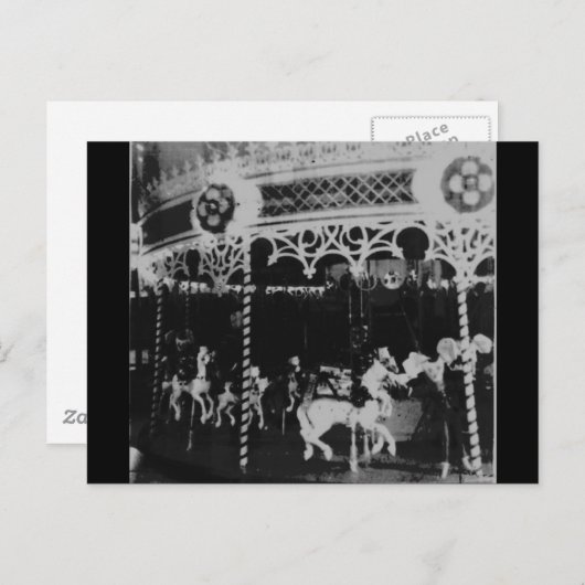 Merry Go Round Feiertagspostkarte (Vorne/Hinten)