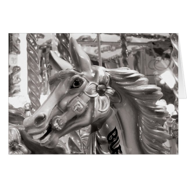Merry-go-round Horse B&W (Vorderseite (Horizontal))