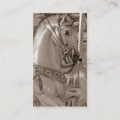 Merry-Go-Round-Horse in Sepia Visitenkarte (Rückseite)