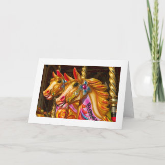 Merry-go-round Horses - Bordered Feiertagskarte