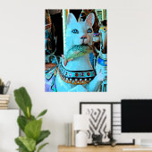 Merry-Go-Round Kitty mit Fisch Poster (Heimbüro)