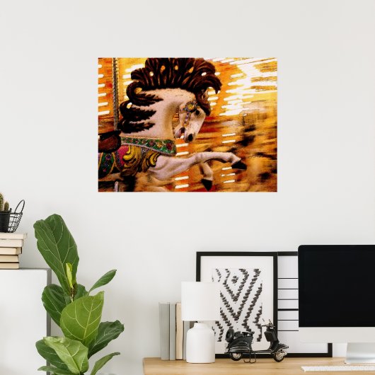 Merry-Go-Round-Pferd Poster (Heimbüro)