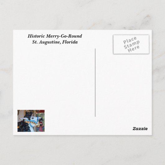 Merry-Go-Round-Pferd Postkarte (Rückseite)