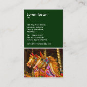 Merry-go-round Pferde - Dunkelgrün Visitenkarte (Rückseite)