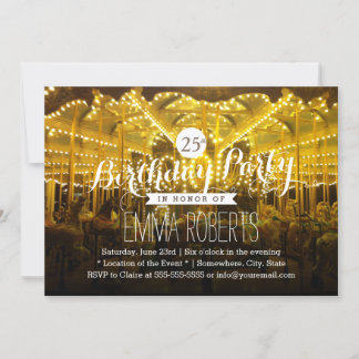 Merry Go Runde 25. Geburtstagsparty Einladung