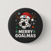 Merry Goalmas France - Funny Soccer Christmas Button (Vorderseite)