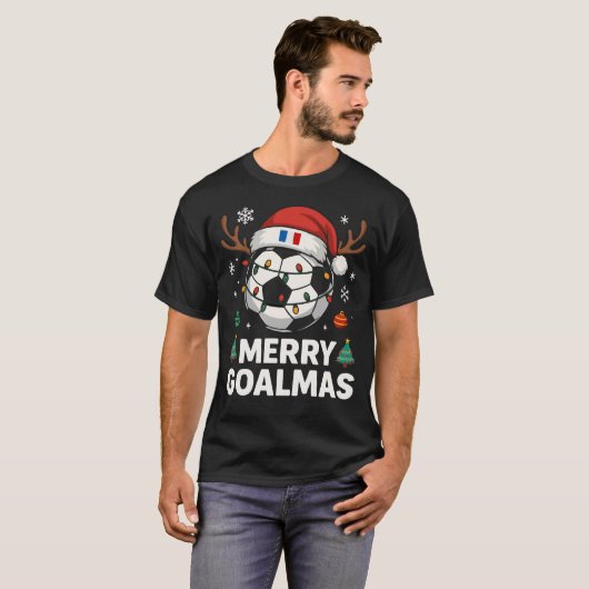 Merry Goalmas France - Funny Soccer Christmas T-Shirt (Vorne ganz)