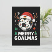 Merry Goalmas - Funny Soccer Christmas Einladung (Stehend Vorderseite)