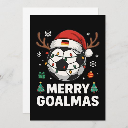 Merry Goalmas - Funny Soccer Christmas Einladung (Vorne/Hinten)