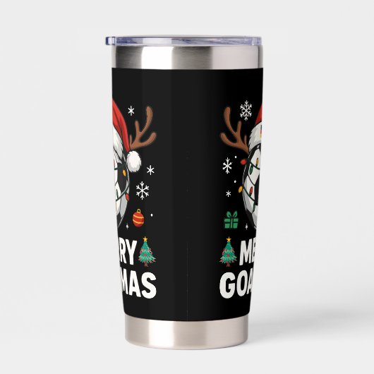 Merry Goalmas - Funny Soccer Christmas Thermobecher (Rechts)