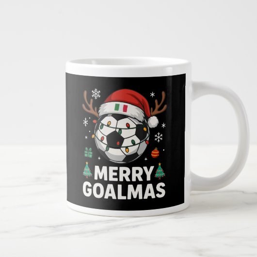 Merry Goalmas Italy - Funny Soccer Christmas Jumbo-Tasse (Rechts)