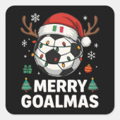 Merry Goalmas Italy - Funny Soccer Christmas Quadratischer Aufkleber (Vorderseite)