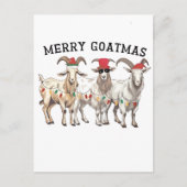Merry Goatmas Tierziege Lover Frohe Weihnachten Ankündigungspostkarte (Vorderseite)