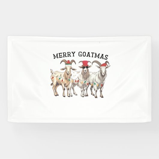 Merry Goatmas Tierziege Lover Frohe Weihnachten Banner (Horizontal)