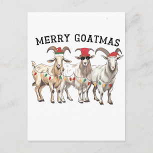 Merry Goatmas Tierziege Lover Frohe Weihnachten Einladungspostkarte