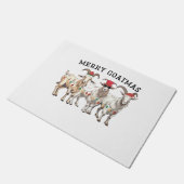 Merry Goatmas Tierziege Lover Frohe Weihnachten Fußmatte (Schrägansicht)