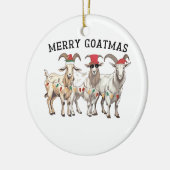 Merry Goatmas Tierziege Lover Frohe Weihnachten Keramik Ornament (Links)