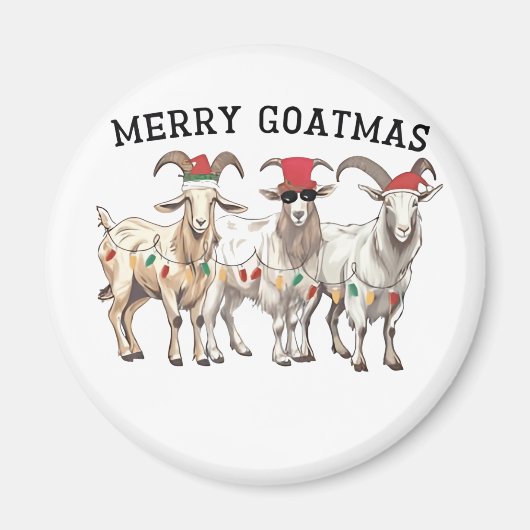 Merry Goatmas Tierziege Lover Frohe Weihnachten Magnet (Vorne)