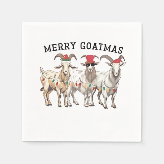 Merry Goatmas Tierziege Lover Frohe Weihnachten Serviette (Vorderseite)