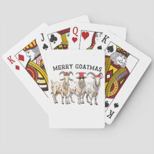 Merry Goatmas Tierziege Lover Frohe Weihnachten Spielkarten