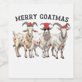 Merry Goatmas Tierziege Lover Frohe Weihnachten Weinetikett (Einzelnes Label)