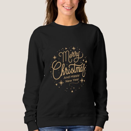 Merry Gold Christmas Novelty blk Sweatshirt (Vorderseite)