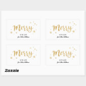 Merry (Gold) Rechteckiger Aufkleber (Blatt)