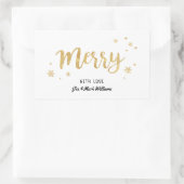 Merry (Gold) Rechteckiger Aufkleber (Tasche)