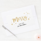 Merry (Gold) Rechteckiger Aufkleber (Umschlag)