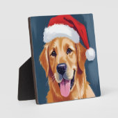 Merry Golden Retriever | Weihnachtsmannmütze Dog W Fotoplatte (Vorderseite)