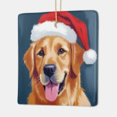 Merry Golden Retriever | Weihnachtsmannmütze Dog W Keramikornament (Links)