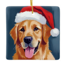 Merry Golden Retriever | Weihnachtsmannmütze Dog W