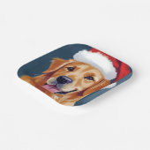 Merry Golden Retriever | Weihnachtsmannmütze Dog W Pappteller (Gewinkelt)