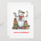 Merry Golfer Holiday Grußkarte Feiertagskarte (Vorne/Hinten)