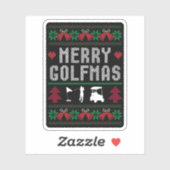 Merry Golfmas Golf Golfing Golfer Ugly Weihnachten Aufkleber (Blatt)